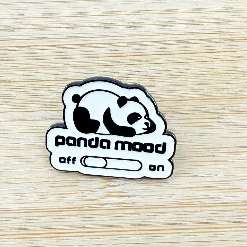 Panda Mood On Off Switch Funny Soft Enamel Pin